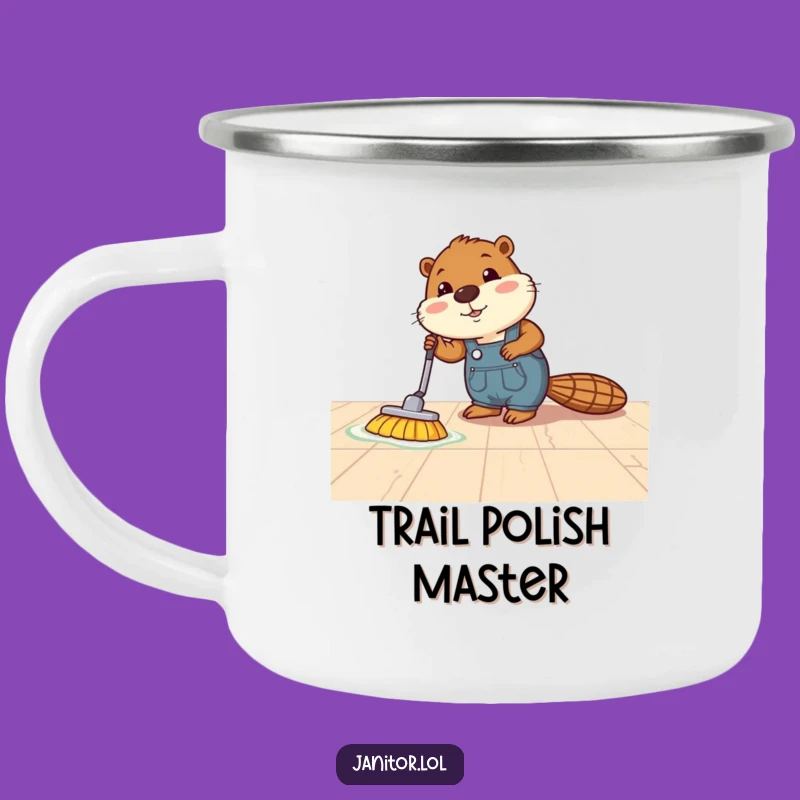 Funny Beaver Polishing Camping Mug: Fuel Your Adventures with Hard Work Humor