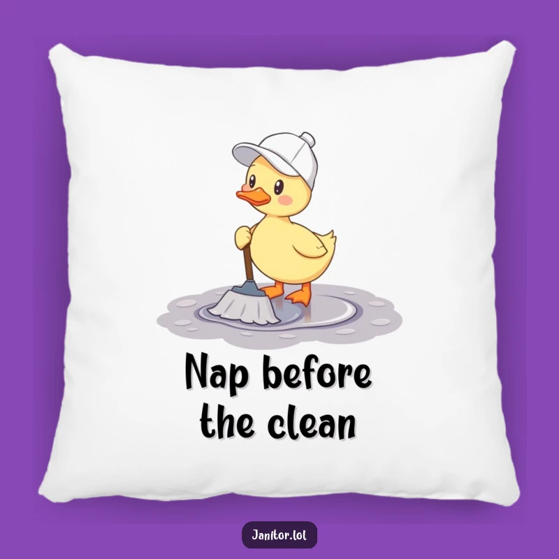 Funny Duck Mopping Pillow: Cozy Comfort with Cheerful Cleaning Vibes
