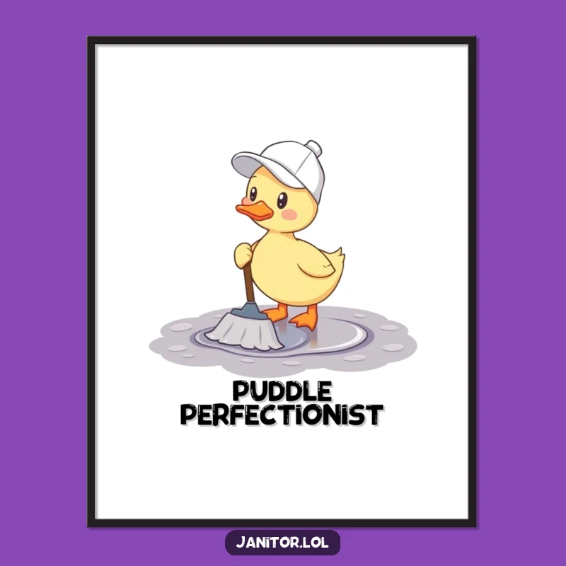 Funny Duck Mopping Digital Art: Instant Cheer for Your Walls