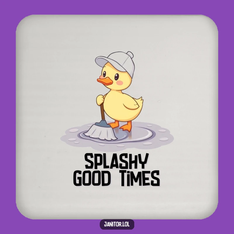 Funny Duck Mopping Coasters: Protect Surfaces with Cheerful Humor
