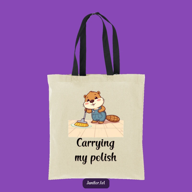 Funny Beaver Polishing Tote Bag: Carry Your Essentials with Diligence and Humor